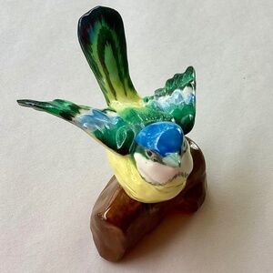 Crown Staffordshire England Bone China Blue and Yellow Bird Figurine